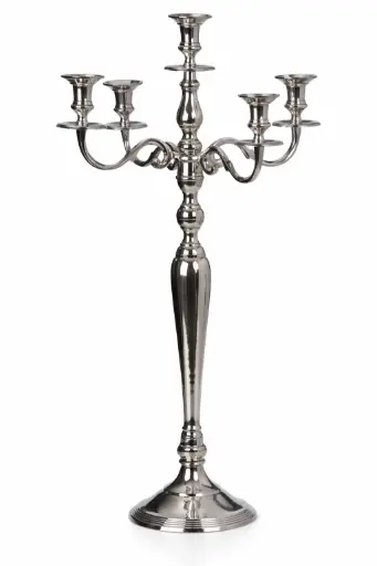 [LOC-2014-043] Chandelier argent 5 branches 80 cm