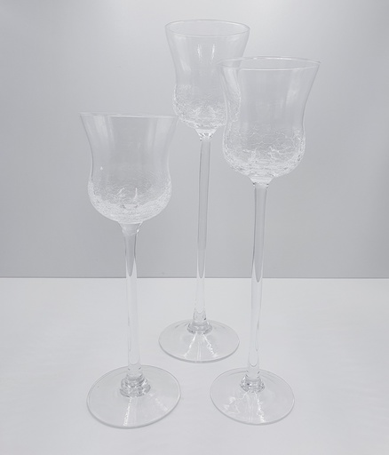 [LOC-2018-012] 3 photophores craquelés sur pied 