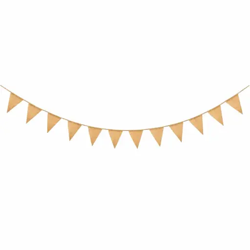 [LOC-2023-045] Guirlande à fanions toile de jute