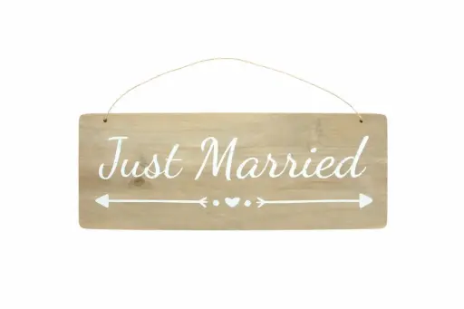 [LOC-2023-033] Pancarte bois "Just married"