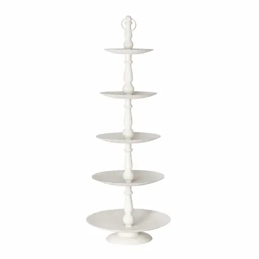 [LOC-2016-008] Présentoir 5 étagères métal blanc